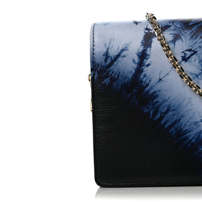 Christian Dior Calfskin Tie Dye Wallet On Chain Blue 10 of 12