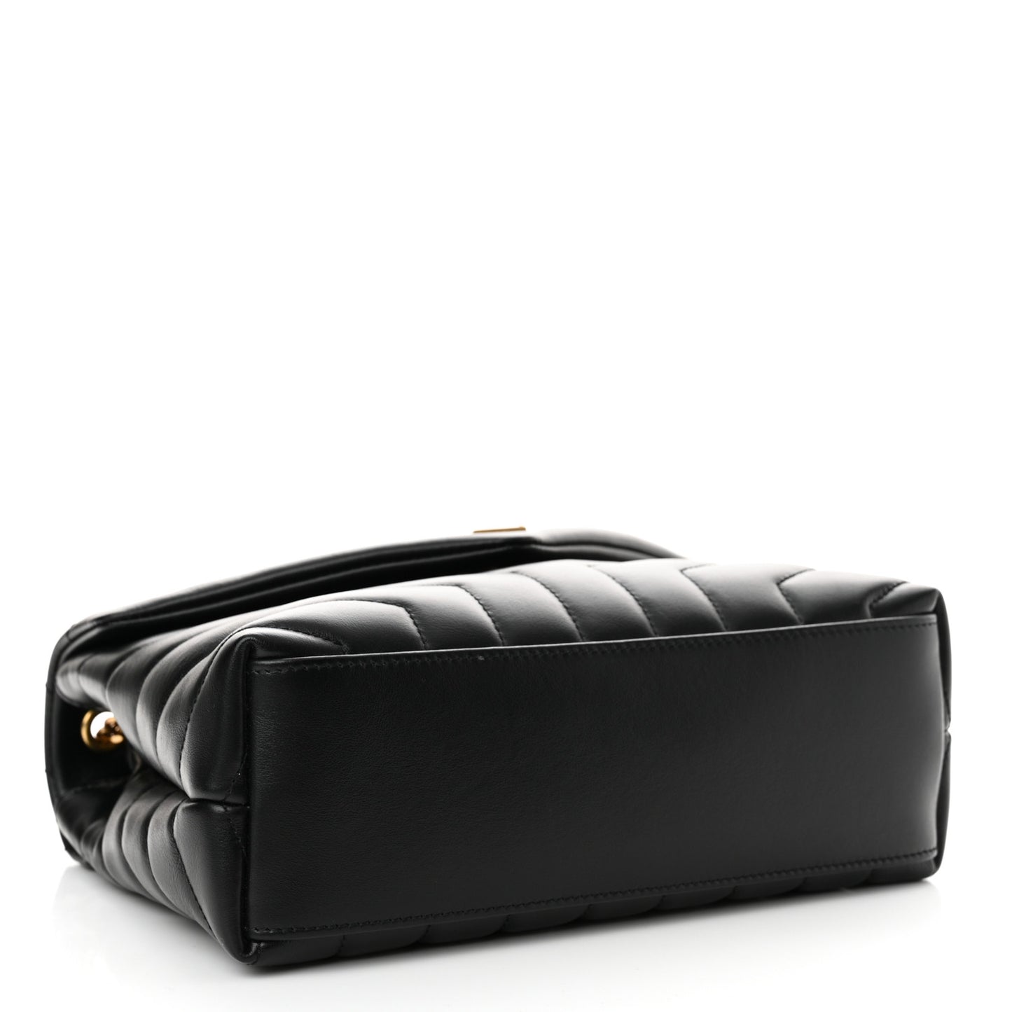 Calfskin Y Quilted Monogram Small Loulou Chain Satchel Black