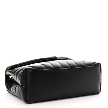 Saint Laurent Calfskin Y Quilted Monogram Small Loulou Chain Satchel Black 4 of 11