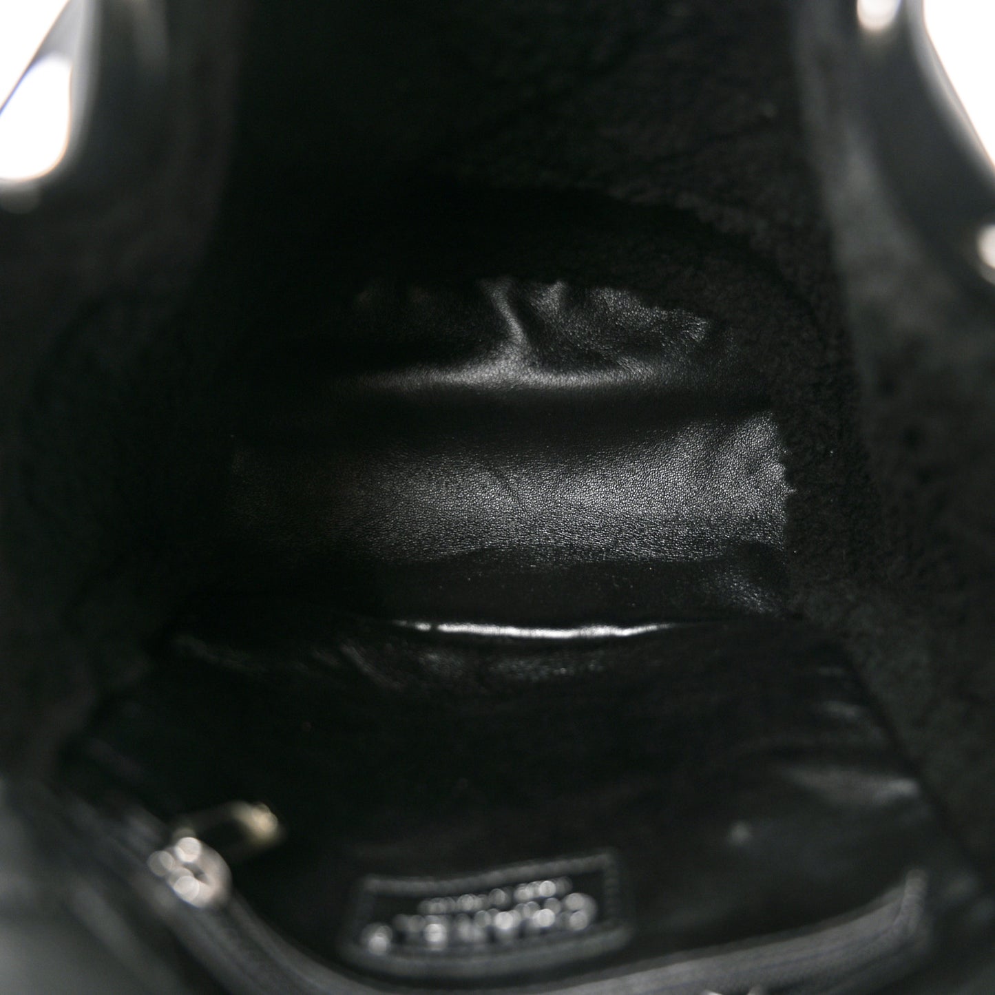 Lambskin Shearling Coco Neige Backpack Black