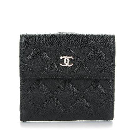 Chanel Caviar Quilted Compact French Flap Wallet Black 1 of 8