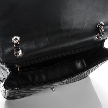 Chanel Patent Chevron Jumbo Single Flap Black 5 of 8