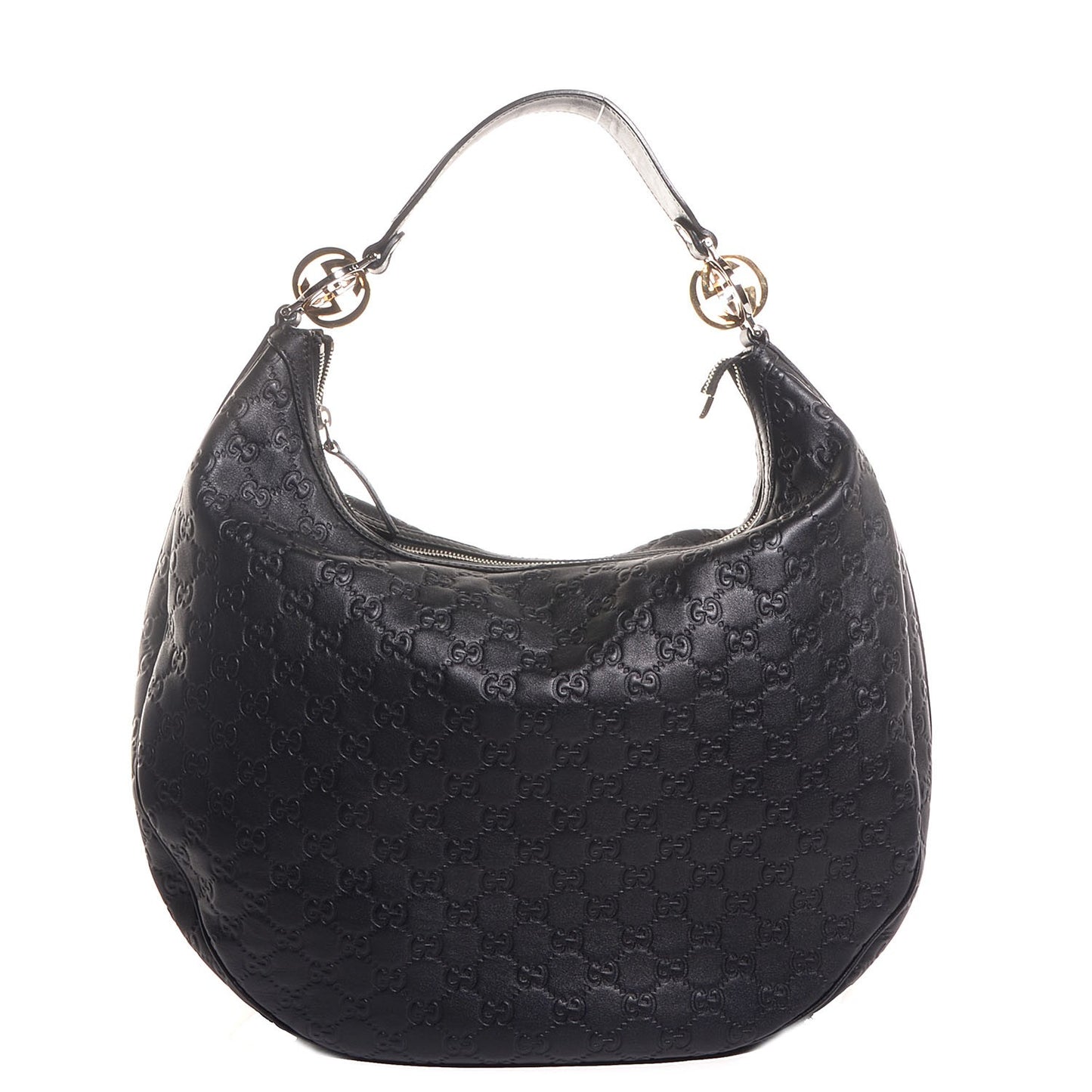 Guccissima Large GG Twins Hobo Black
