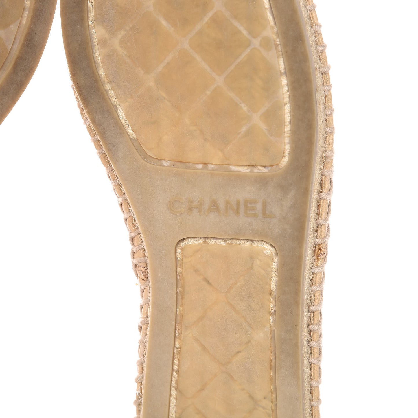 Lambskin CC Espadrilles 39 Beige Black