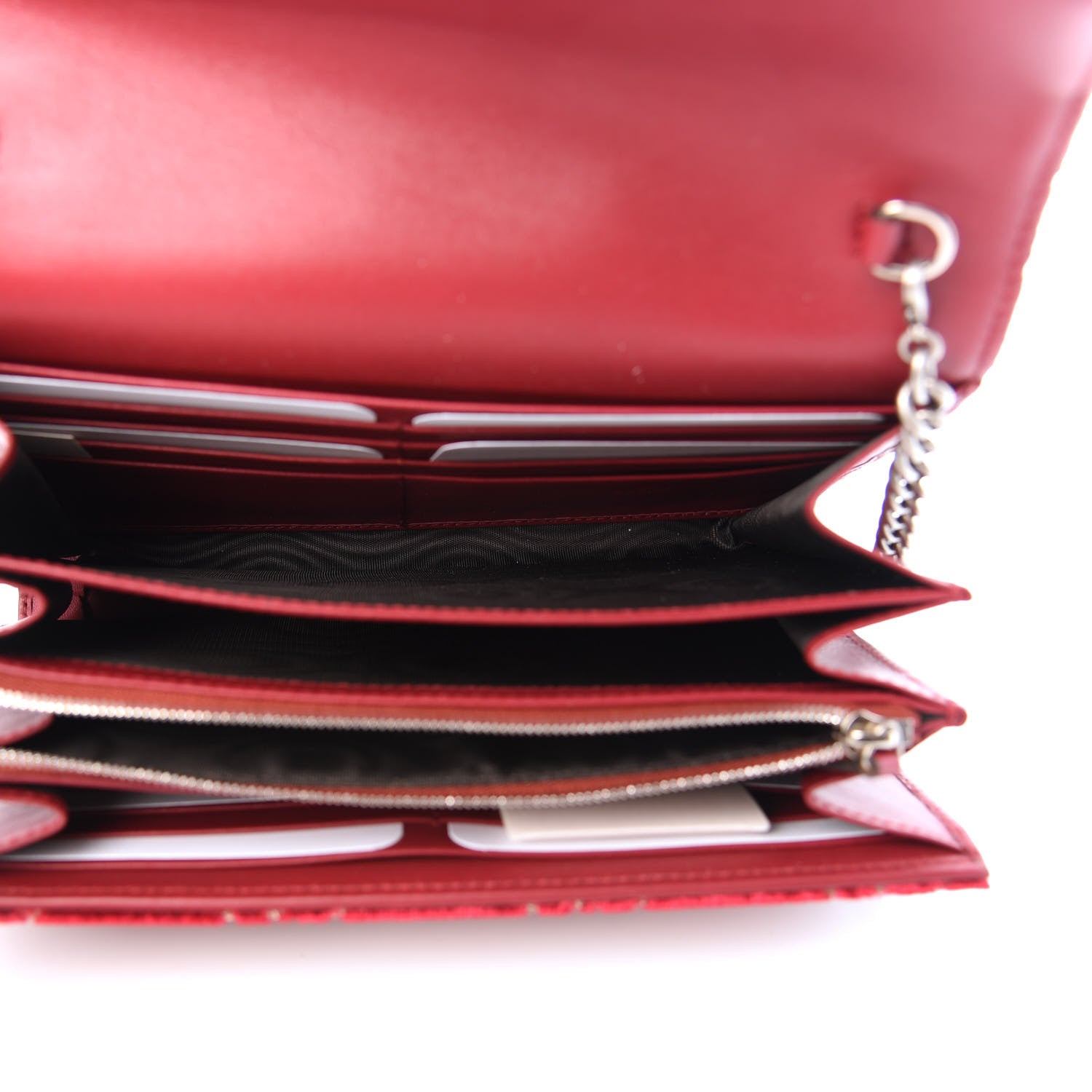 Gucci Velvet GG Monogram Mini Dionysus Chain Wallet Red Cipria 5 of 11