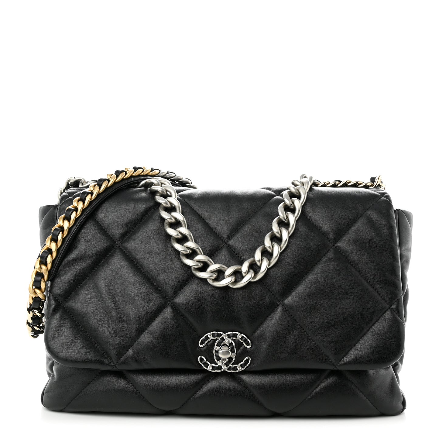 Lambskin Quilted Maxi Chanel 19 Flap Black