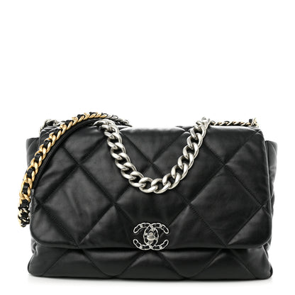 Chanel Lambskin Quilted Maxi Chanel 19 Flap Black 1 of 12