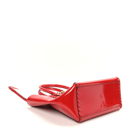 Valentino Garavani Patent Monochrome Rockstud Double Handle Tote Rosso Valentino 4 of 13