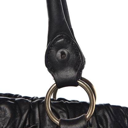 Miu Miu Vitello Lux Gathered Tote Black 11 of 16