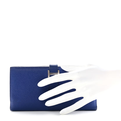 Hermes Epsom Bearn Gusset Wallet Bleu Electrique 2 of 7