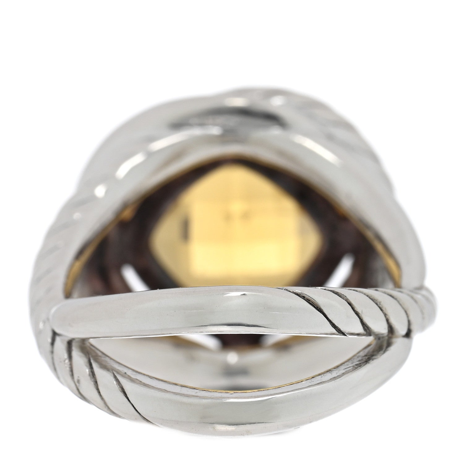 David Yurman Sterling Silver Citrine 11mm Infinity Ring 52 6 4 of 5