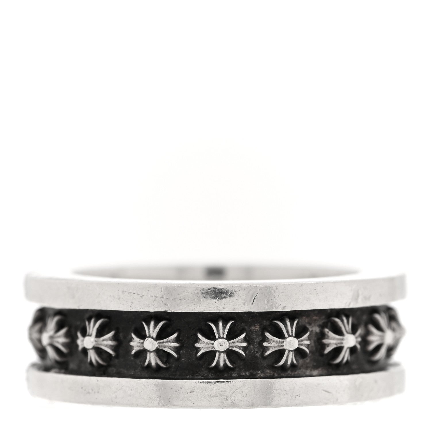 Chrome Hearts Sterling Silver Maltese Cross Band Ring 55 7.25