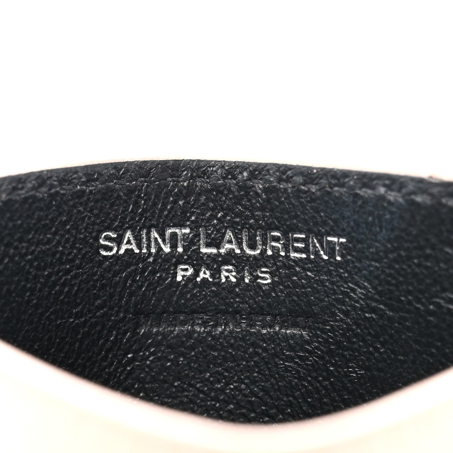 Saint Laurent Grain De Poudre Matelasse Chevron Monogram Credit Card Case Pale Pink 6 of 9