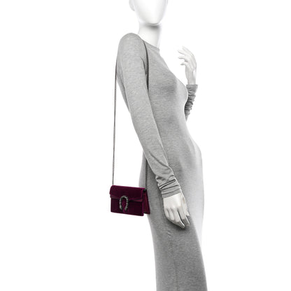 Gucci Velvet Super Mini Dionysus Shoulder Bag Fuchsia Violet Cyclamen 2 of 11