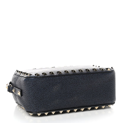 Valentino Garavani Pebbled Calfskin Rockstud Camera Crossbody Bag Deep Denim 4 of 11