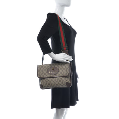 Gucci GG Supreme Monogram Web Neo Vintage Double Flap Messenger Bag Beige New Acero 2 of 10