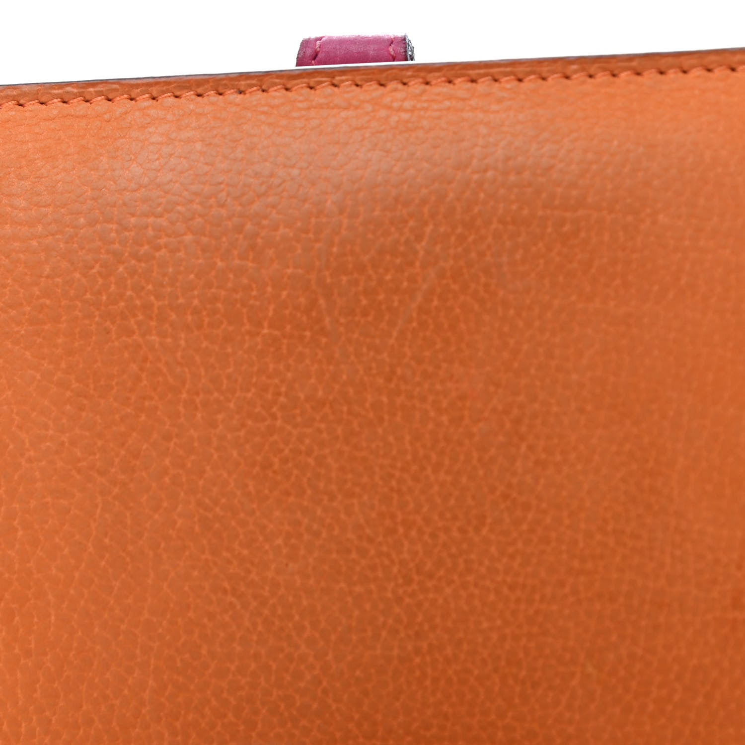 Hermes Eversoft Dogon Duo Wallet Orange Rose Shocking 7 of 7