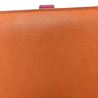 Hermes Eversoft Dogon Duo Wallet Orange Rose Shocking 7 of 7