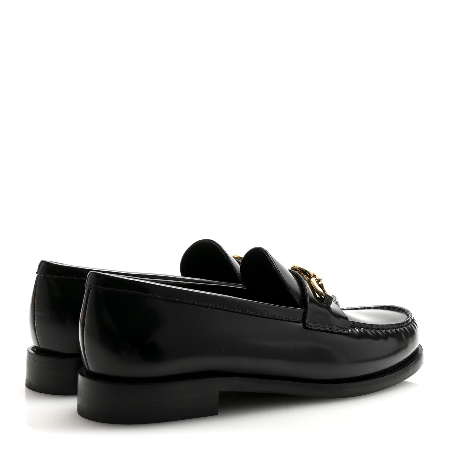 Louis Vuitton Glazed Calfskin Chess Flat Loafers 39 Black 5 of 9