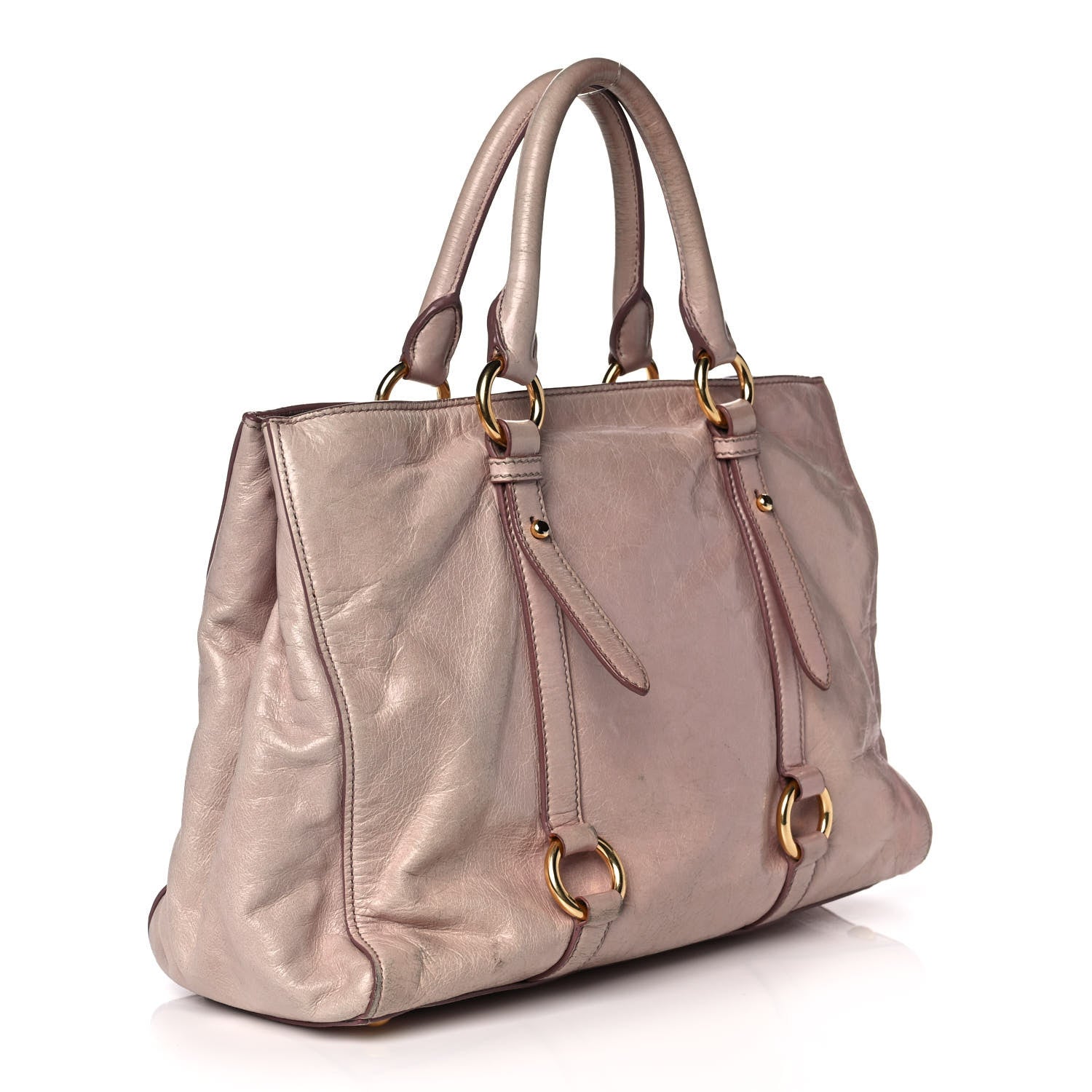 Miu Miu Vitello Shine Tote Mughetto 3 of 13