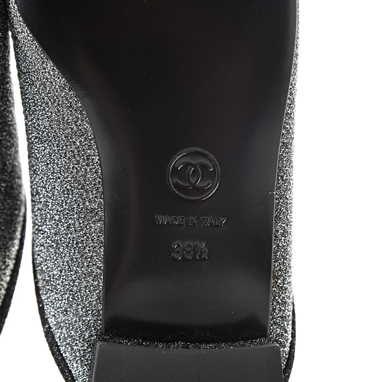 Fantasy Fabric Mules 38.5 Dark Silver Black