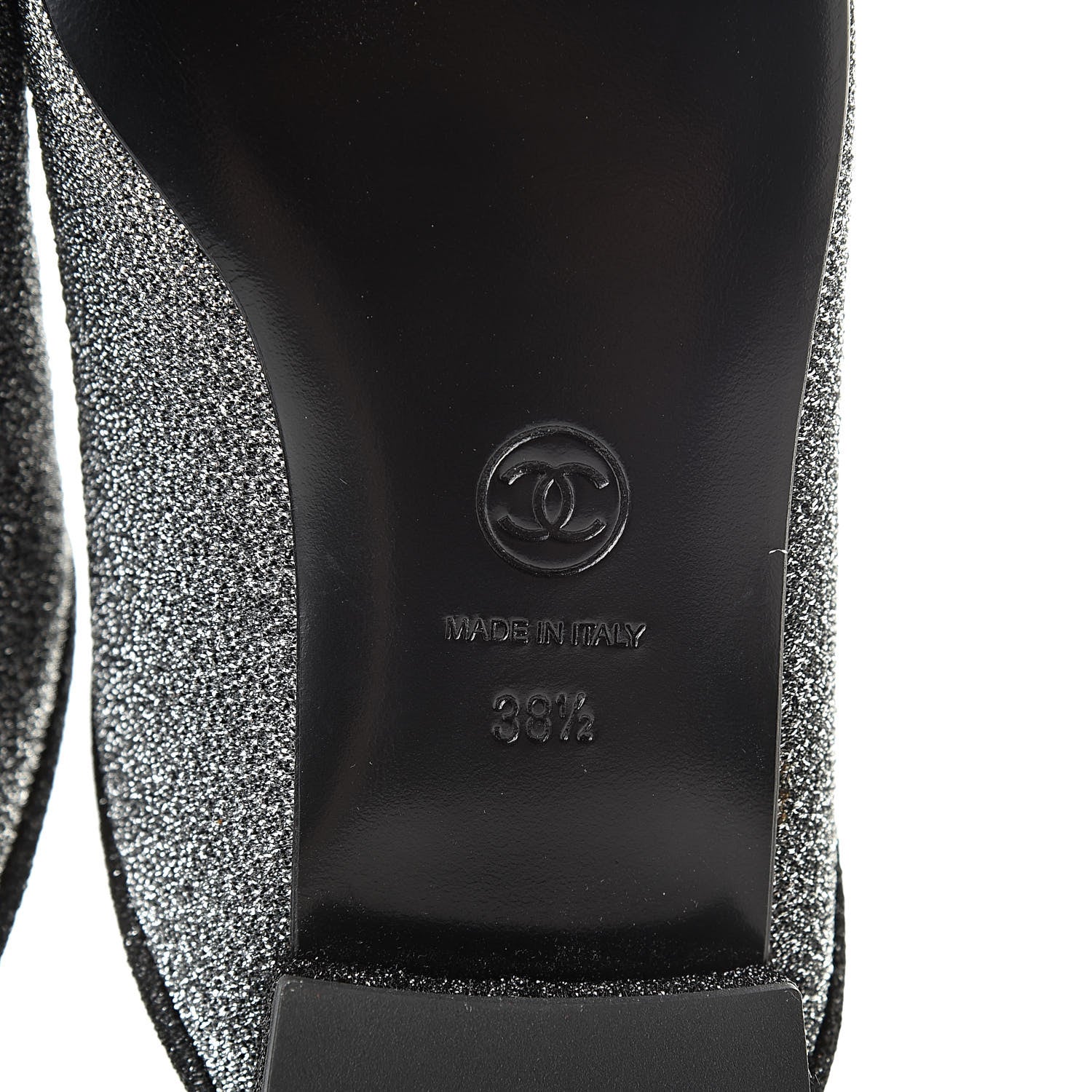 Chanel Fantasy Fabric Mules 38.5 Dark Silver Black 6 of 9
