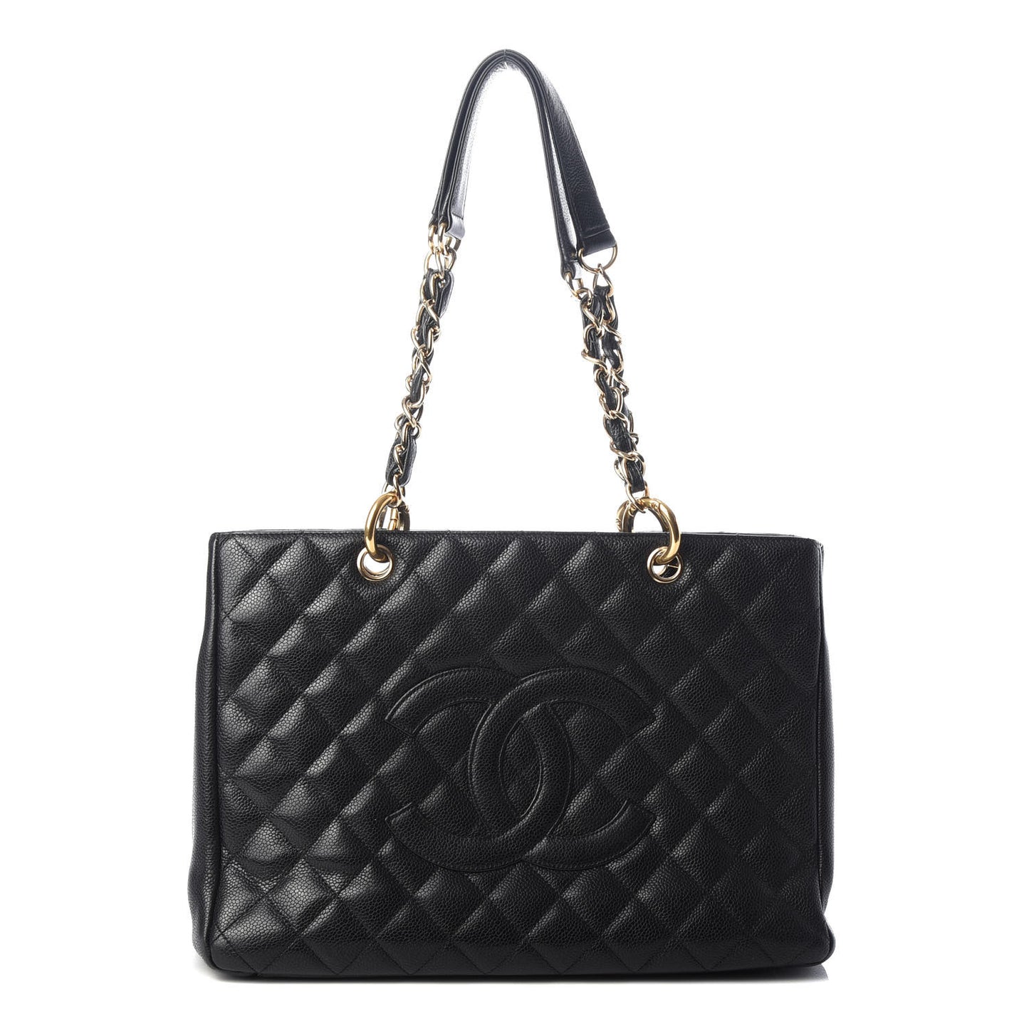 Caviar Quilted Grand Shopping Tote GST Black