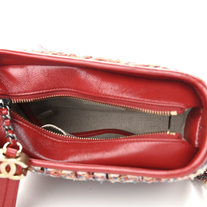 Chanel Tweed Calfskin Small Gabrielle Hobo Red 5 of 9