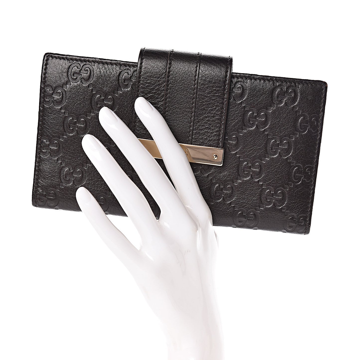 Guccissima Ladies Web Long Wallet Black