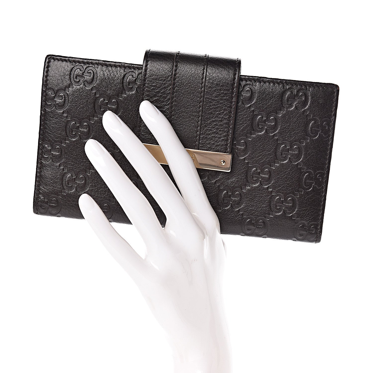 Gucci Guccissima Ladies Web Long Wallet Black 2 of 6
