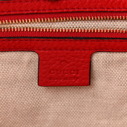 Gucci Pebbled Calfskin Medium Soho Chain Shoulder Bag Red 5 of 12
