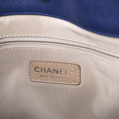 Chanel Caviar Quilted Expandable Zip Shoulder Bag Blue 9 of 18