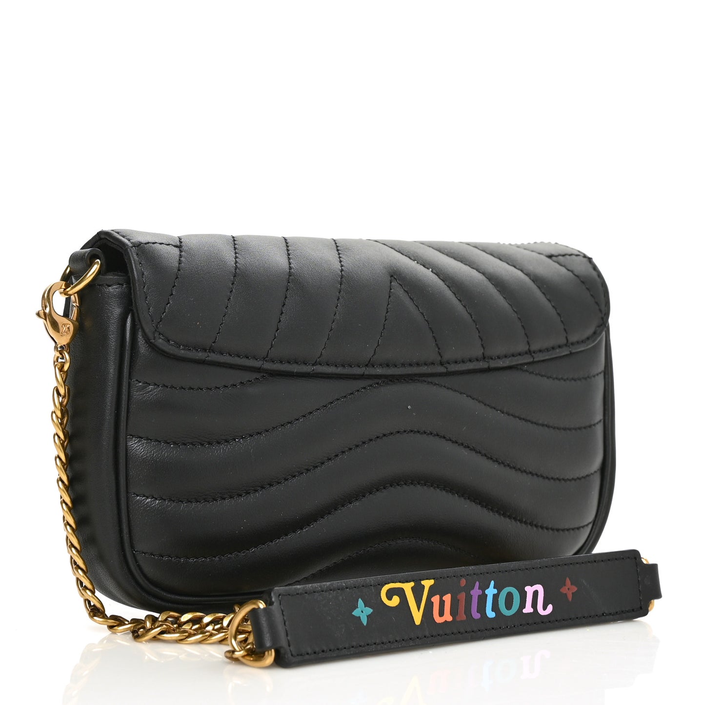 Calfskin New Wave Chain Pochette Black