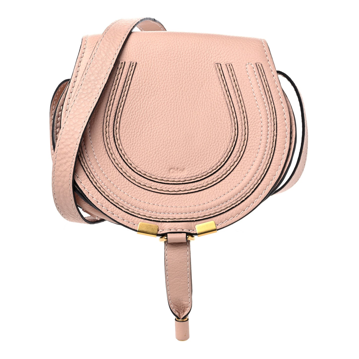 Grained Calfskin Small Marcie Saddle Bag Misty Lavender