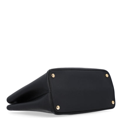 Prada Saffiano Cuir Medium Double Bag Black Fuoco 3 of 10