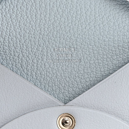 Hermes Swift Printed Cowboy Calvi Card Case Bleu Brume 6 of 8