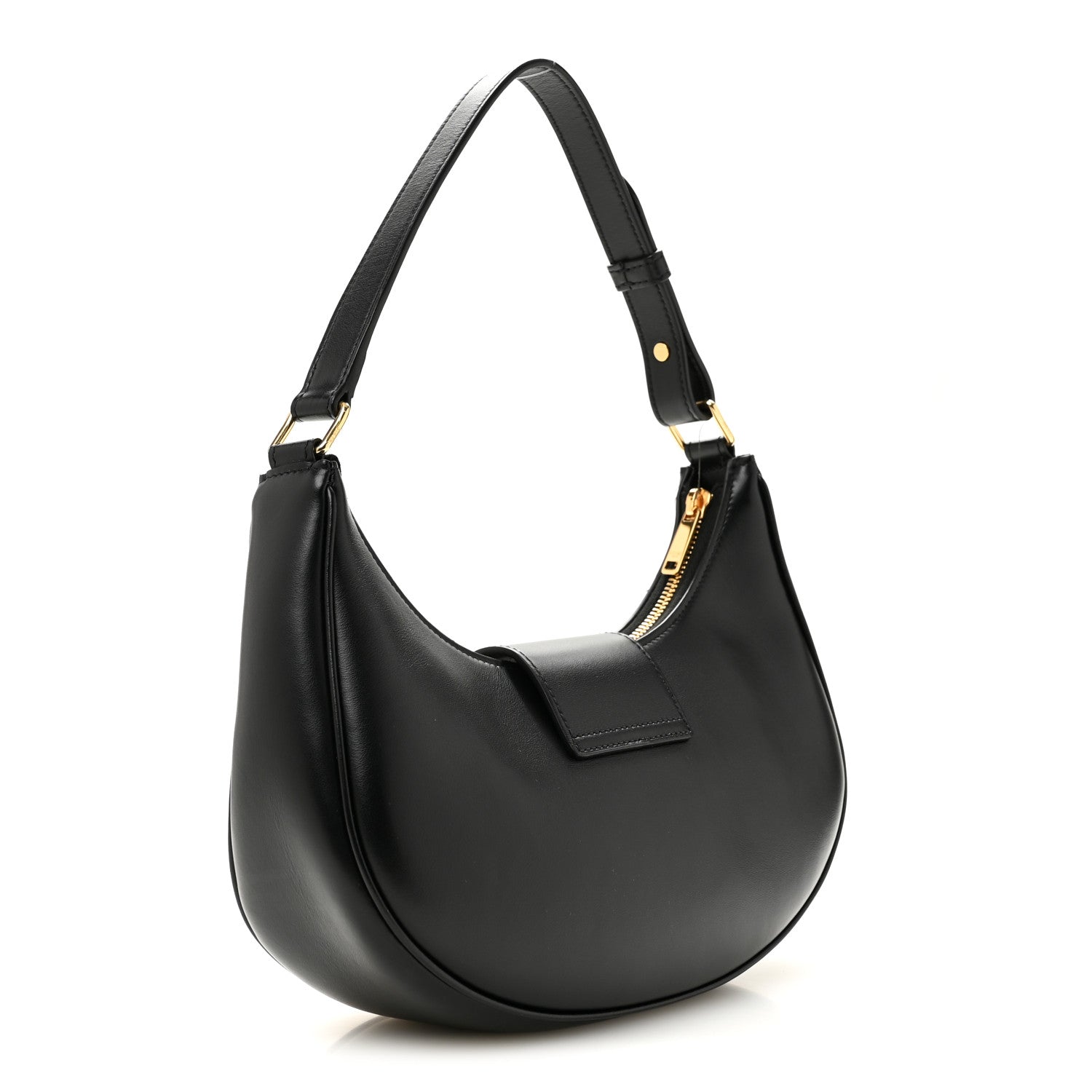 Celine Smooth Calfskin Medium Strap Ava Triomphe Shoulder Bag Black 3 of 11