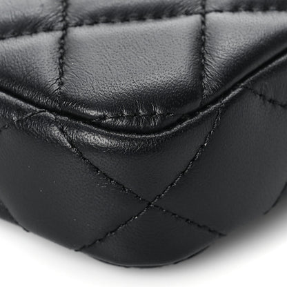 Chanel Lambskin Quilted Small Clutch With Chain Black 10 of 11