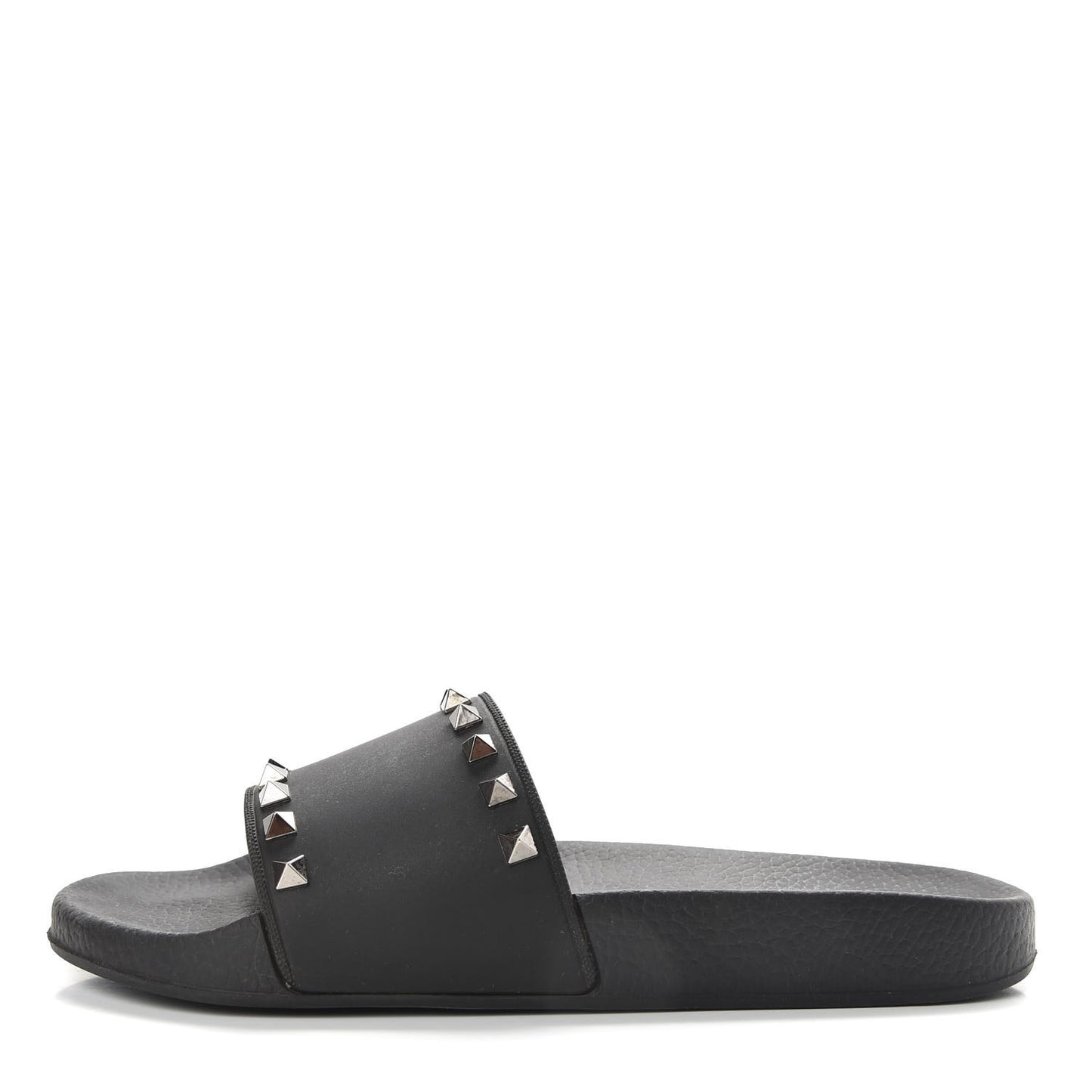 Rubber Rockstud Slide Sandals 40 Black