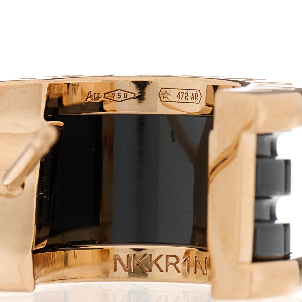 Bulgari 18K Rose Gold Black Ceramic B.Zero1 Hoop Earrings 4 of 6