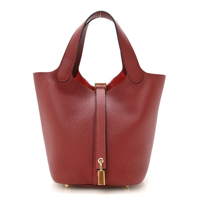 Hermes Taurillon Clemence Picotin Lock 18 PM Rouge H 1 of 13