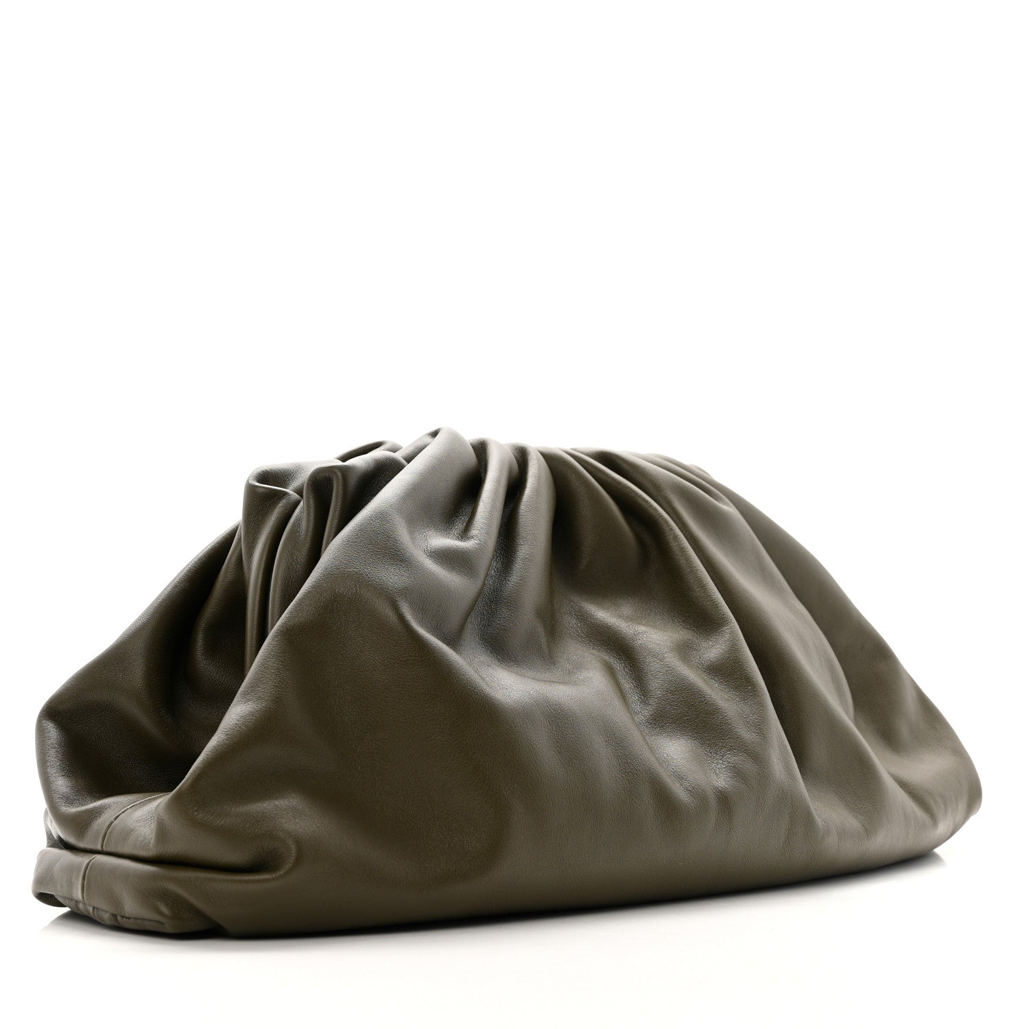 Bottega Veneta Smooth Butter Calf The Pouch Oversized Clutch Kaki Fondent 3 of 9