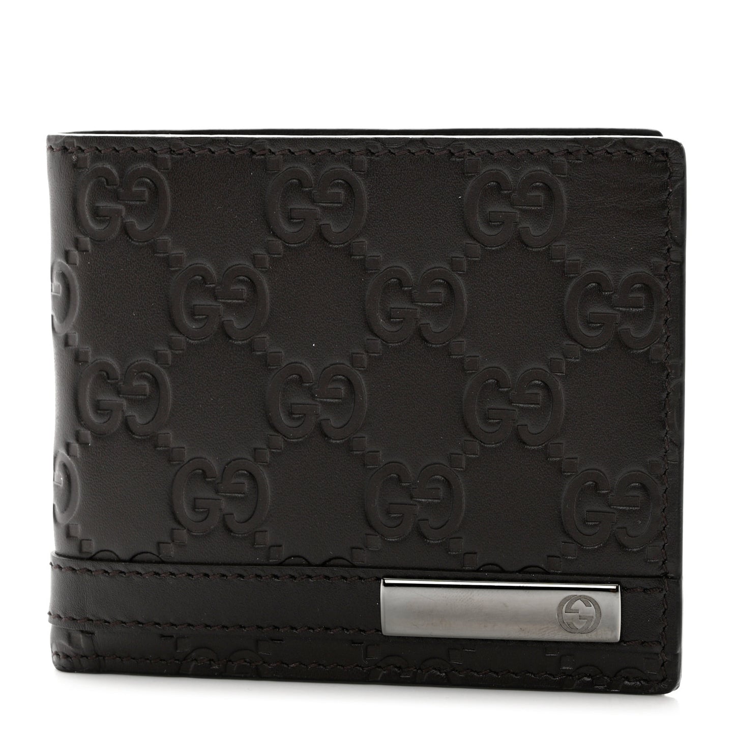 Guccissima Bi-Fold Wallet Chocolate