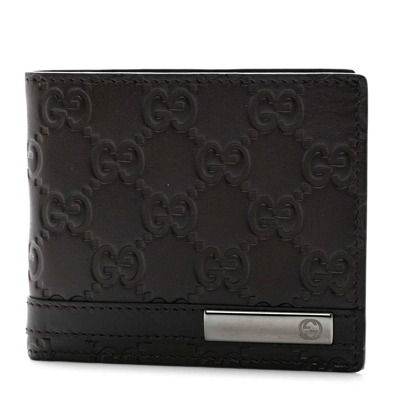 Gucci Guccissima Bi-Fold Wallet Chocolate 1 of 8
