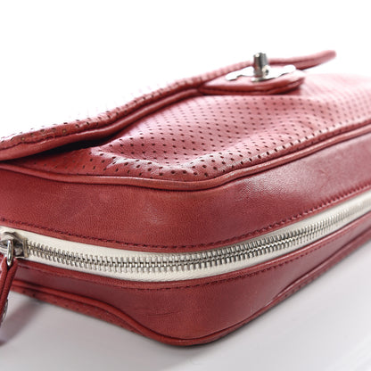 Chanel Lambskin Perforated Medium Baseball Spirit Flap Red 6 of 12