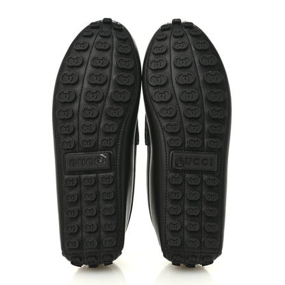 Gucci Soft Clove Calfskin Mens Horsebit Driver Loafers 9 Black 6 of 10