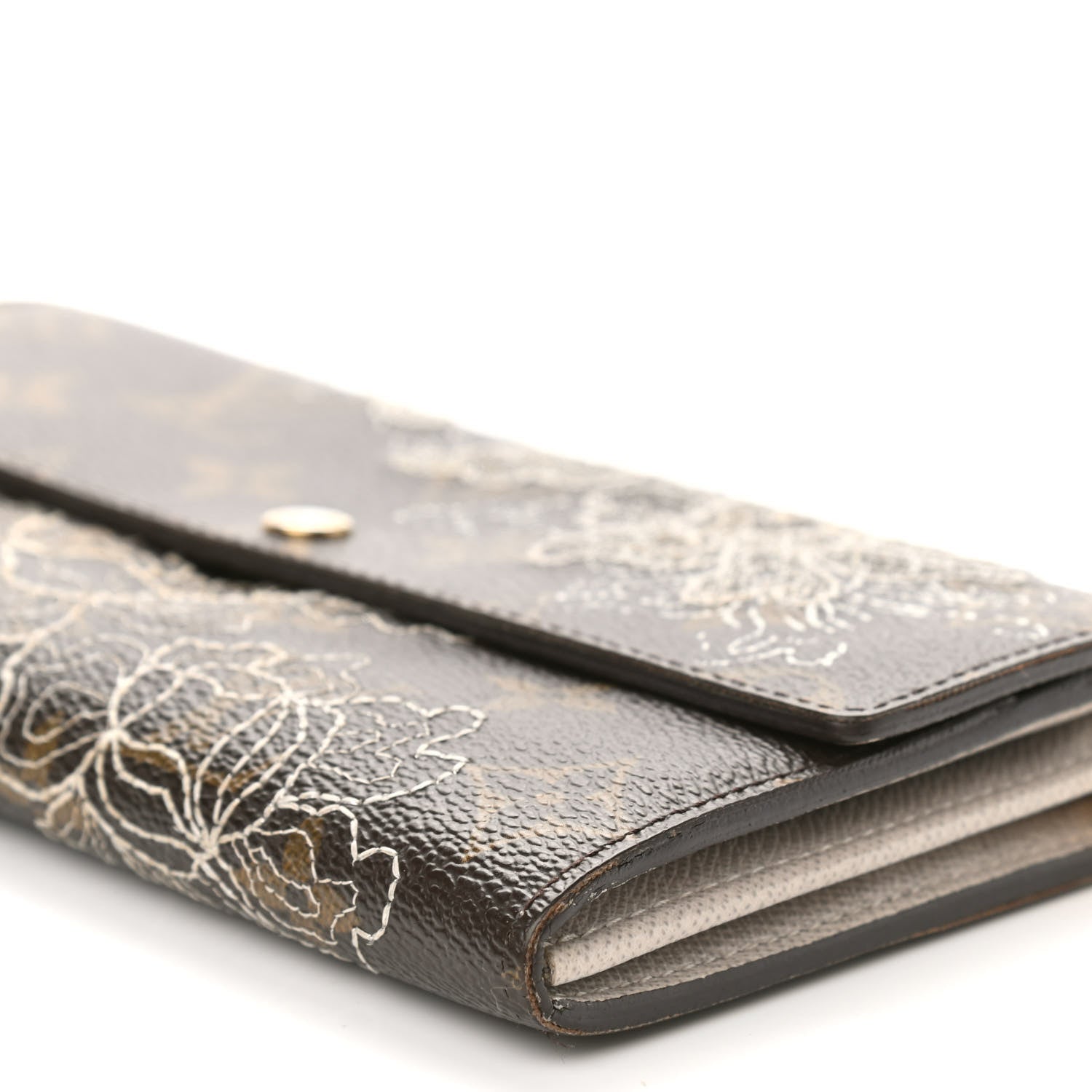Louis Vuitton Monogram Dentelle Sarah Wallet Silver 9 of 9
