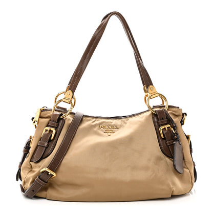 Prada Tessuto Nylon Vitello Daino Satchel Tabacco 1 of 9