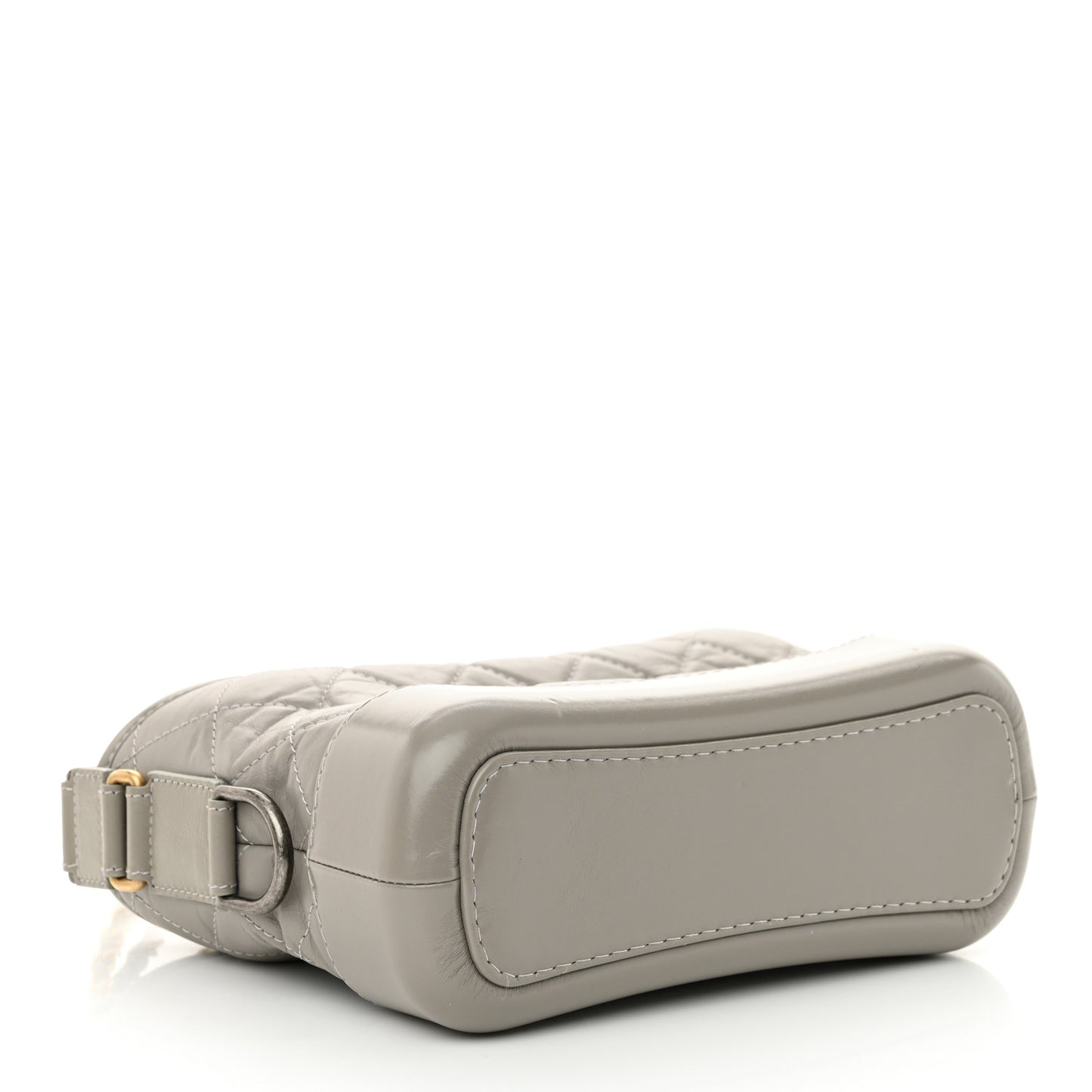 Aged Calfskin Quilted Small Gabrielle Hobo Grey