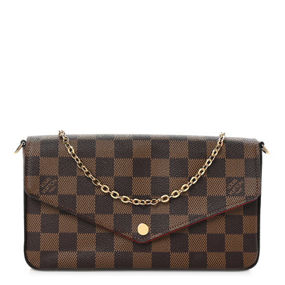 Louis Vuitton Damier Ebene Pochette Felicie Chain Wallet 1 of 11